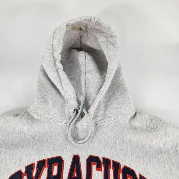 Champion Syracuse Drawstring Graphic Hoodie Size M Men's Light Gray Pullover - Picture 6 of 13